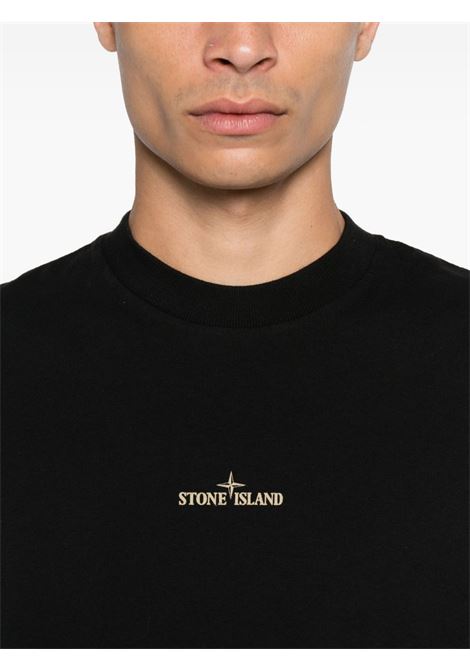 t-shirt combed organic cotton jersey uomo nera STONE ISLAND | K2S15 2100037 S0197V0029